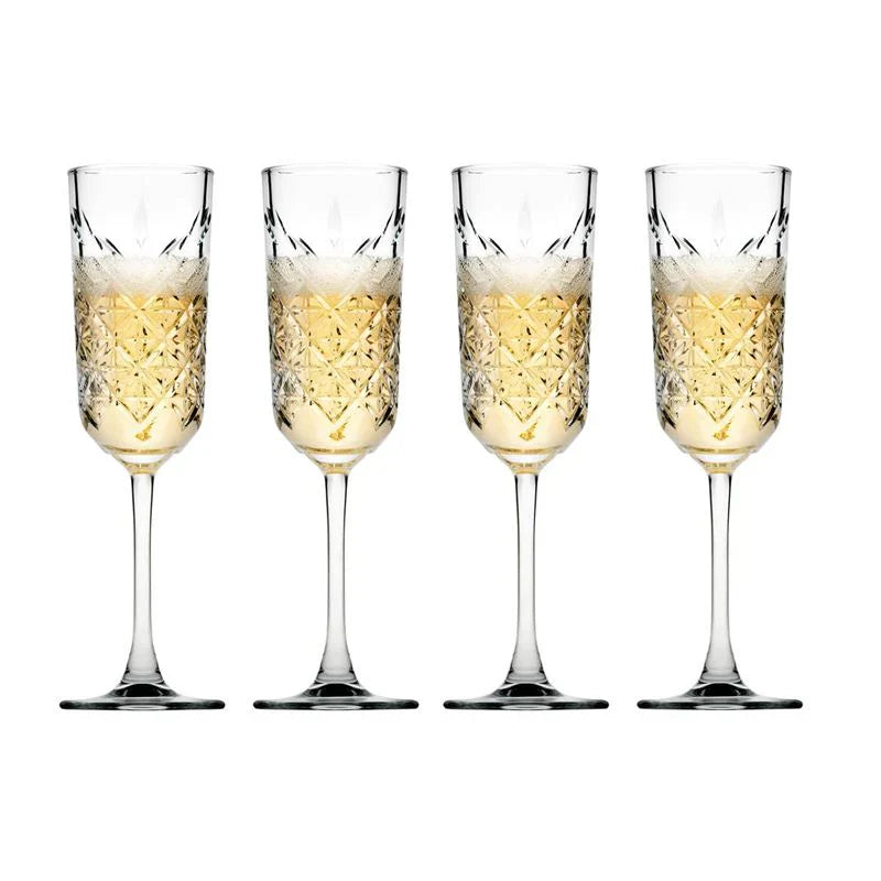 Pasabahce Timeless Champagne Flute Glasses - Set of 4 - 175ml