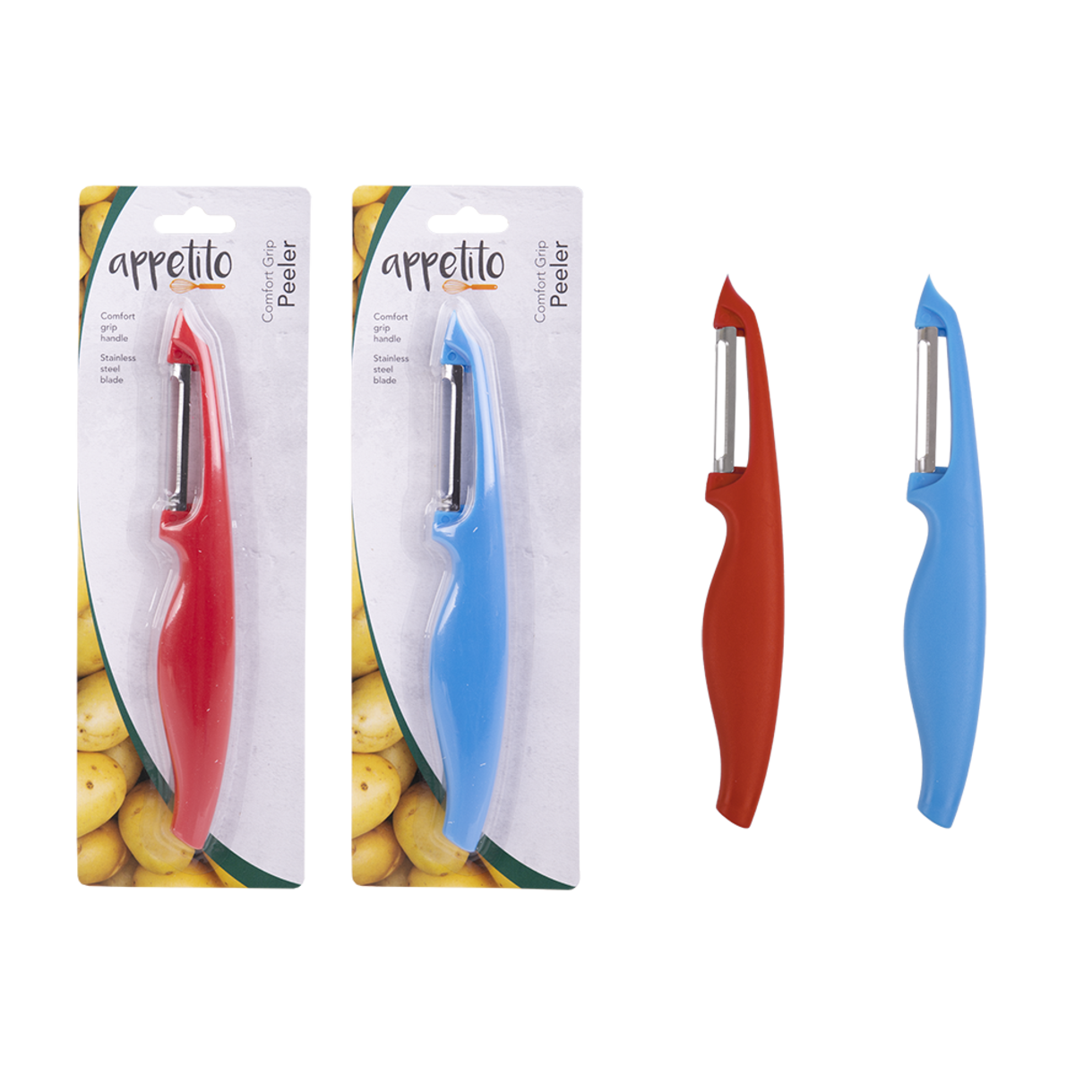 Appetito Comfort Grip Peeler - Red or Blue