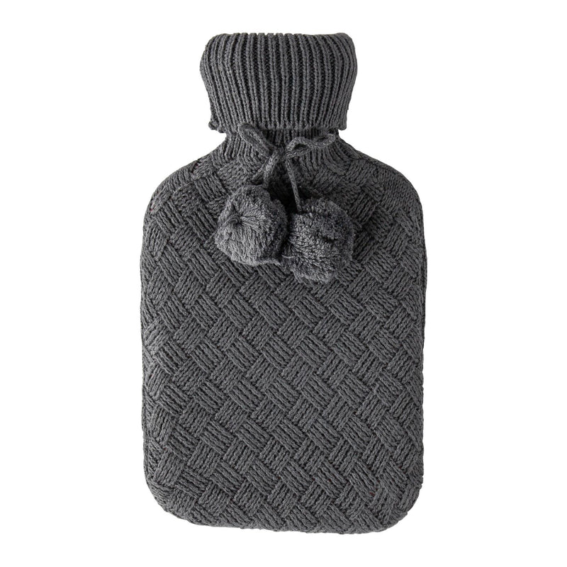 Hot Water Bottle Cover Knitted - Dark Grey