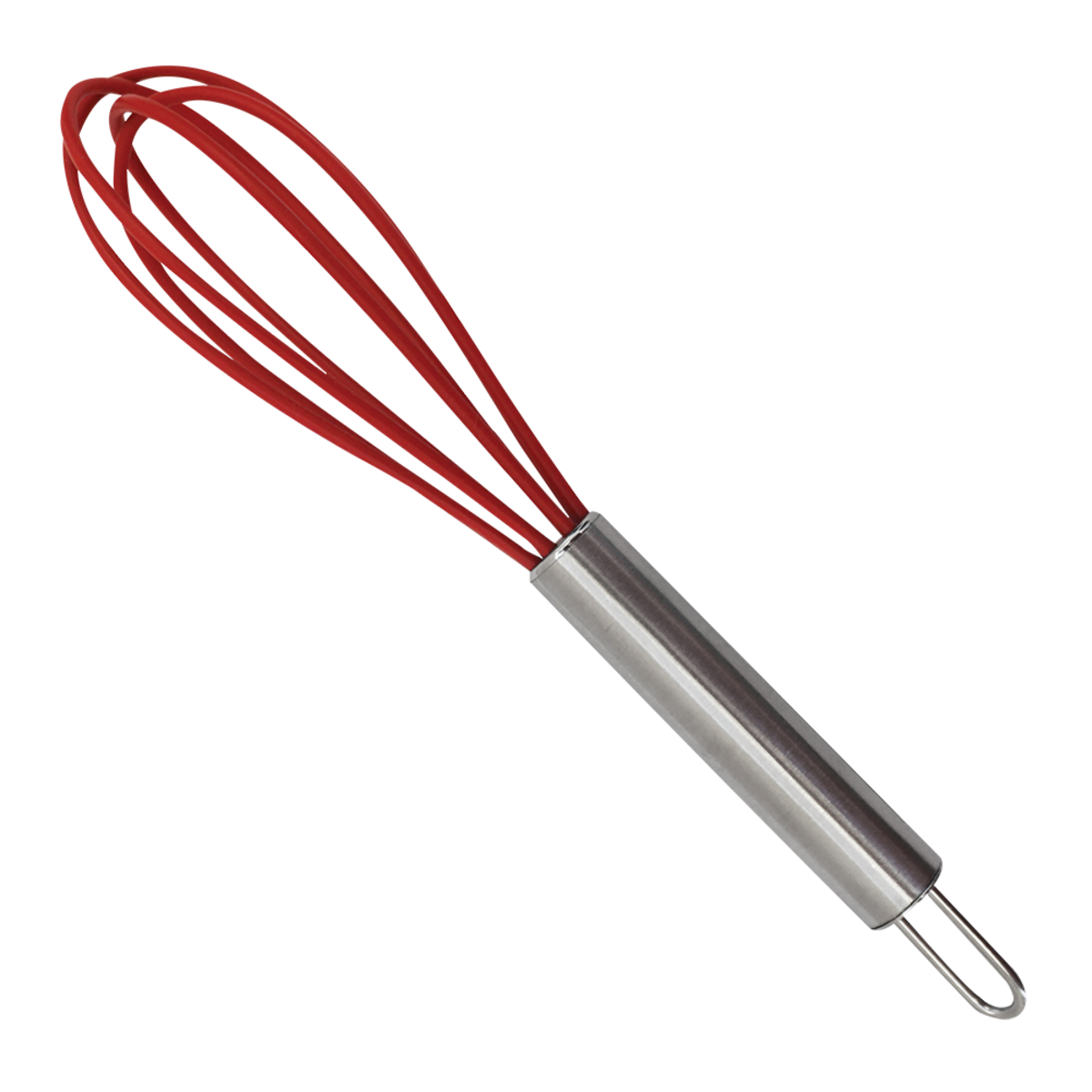 Silicone Whisk with Stainless Steel Handle - Red