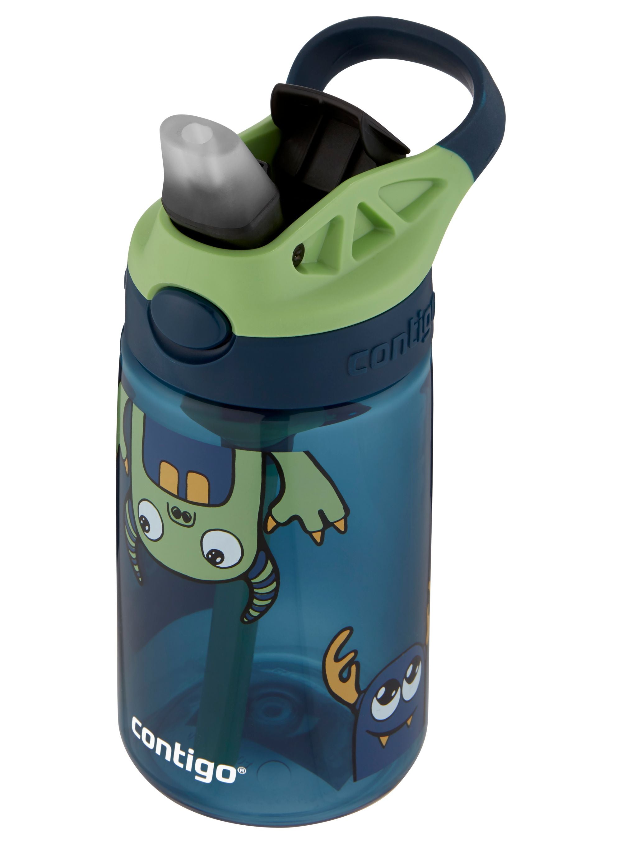 Contigo Kids Aubrey Autospout Drink Bottle - 414ml - Monsters - Blueberry Green Apple