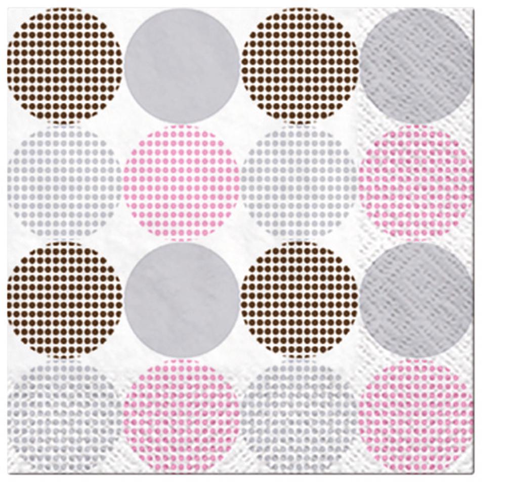 Paw Lunch Napkins 33x33cm Pack of 20 - Dotsy Dots Rosa