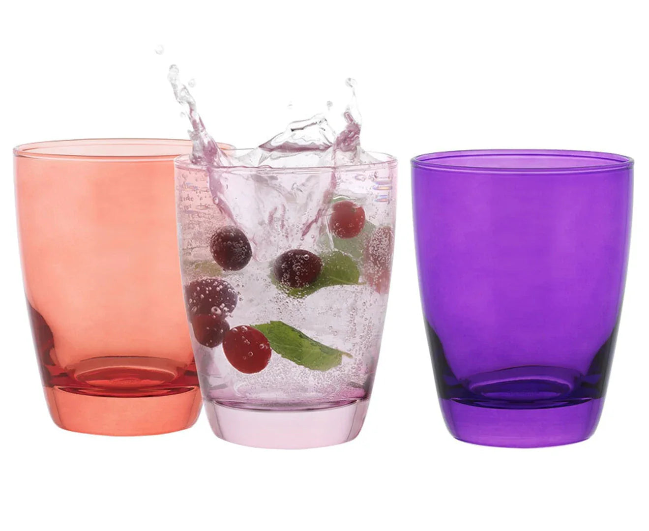 Ocean Tiara Pinks Coloured DOF Glasses Set of 6 - 365ml