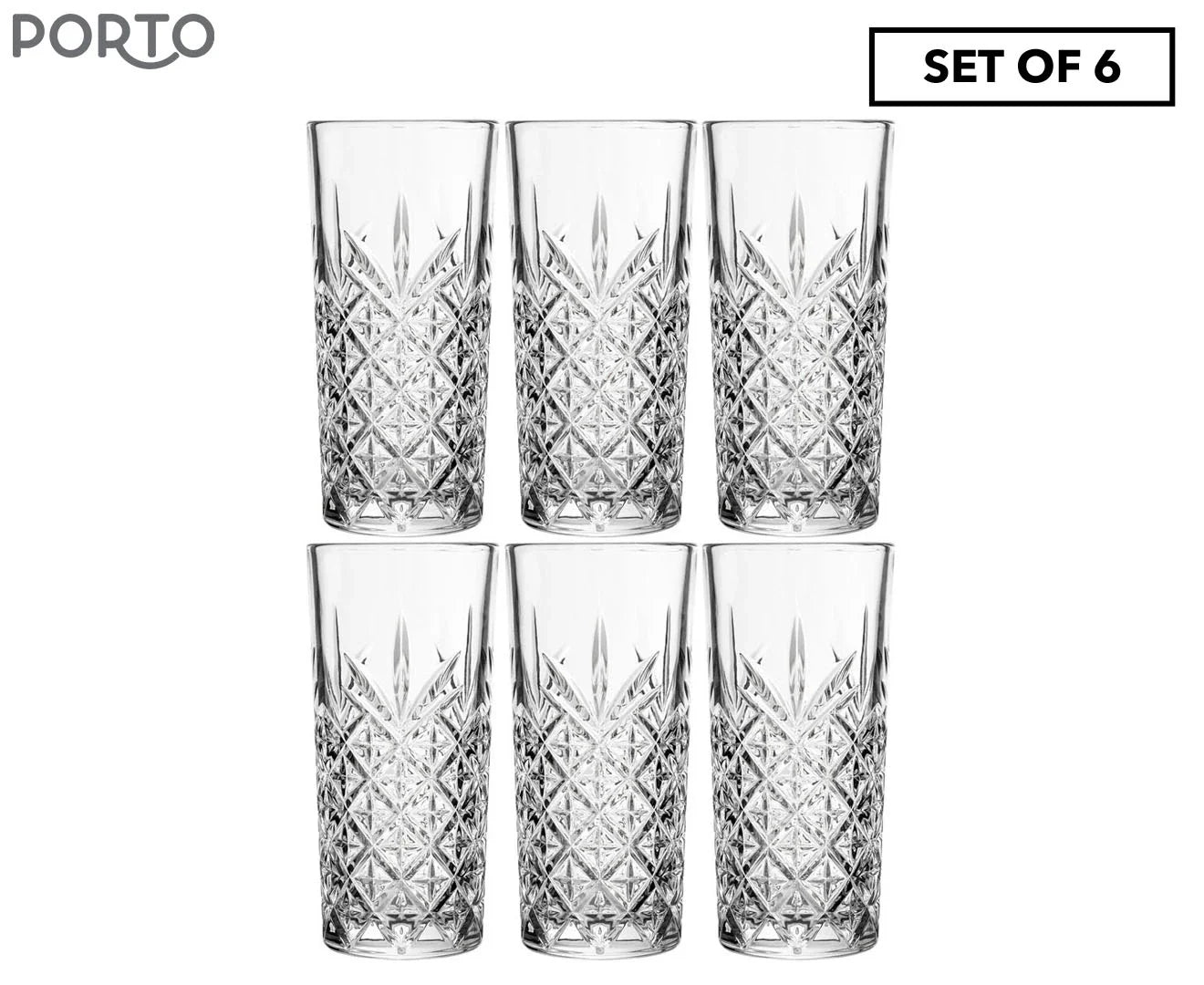 Porto Darcy Hi-Ball Glasses - Set of 6 - 290ml