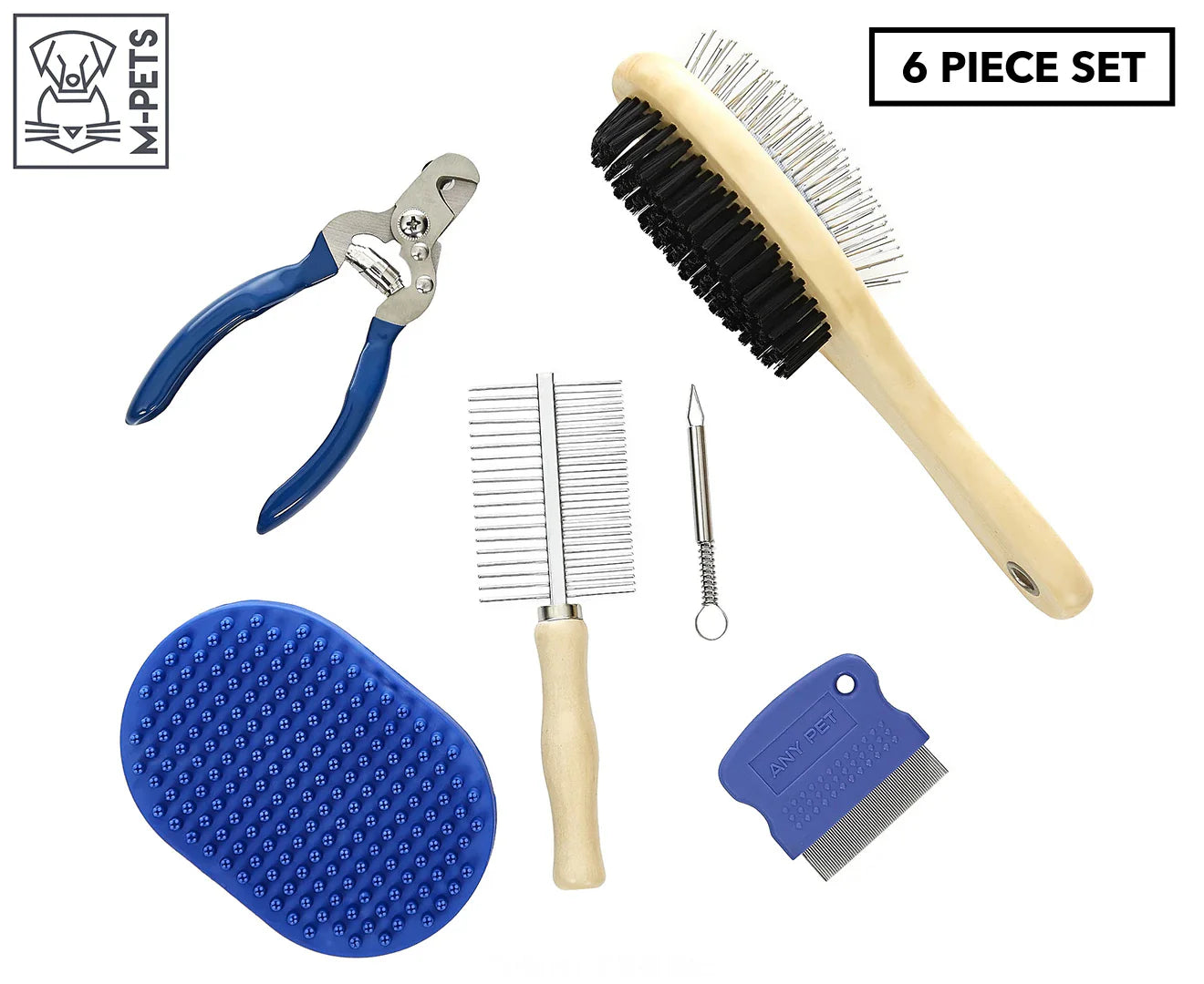 M-Pets 6pc Pet Grooming Set