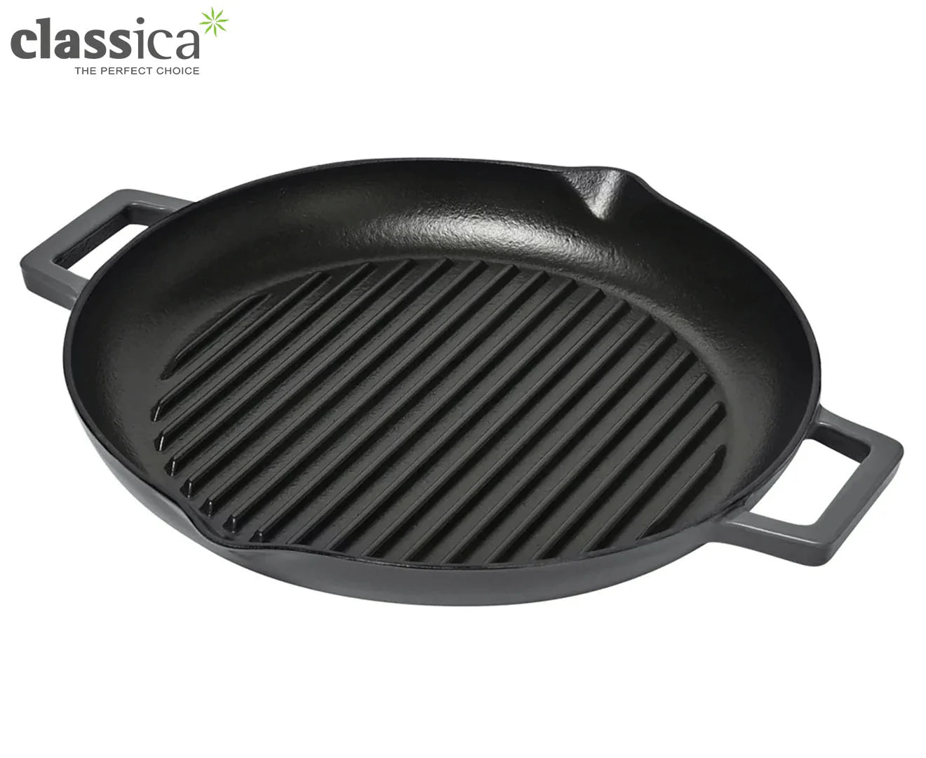 Classica Enamelled Cast iron Grill Pan 31x4cm - Warm Blue