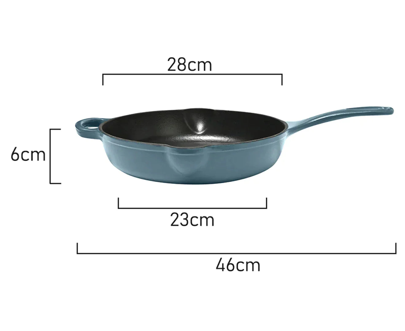 Classica Enamelled Cast iron Skillet Warm Blue - 28x6cm