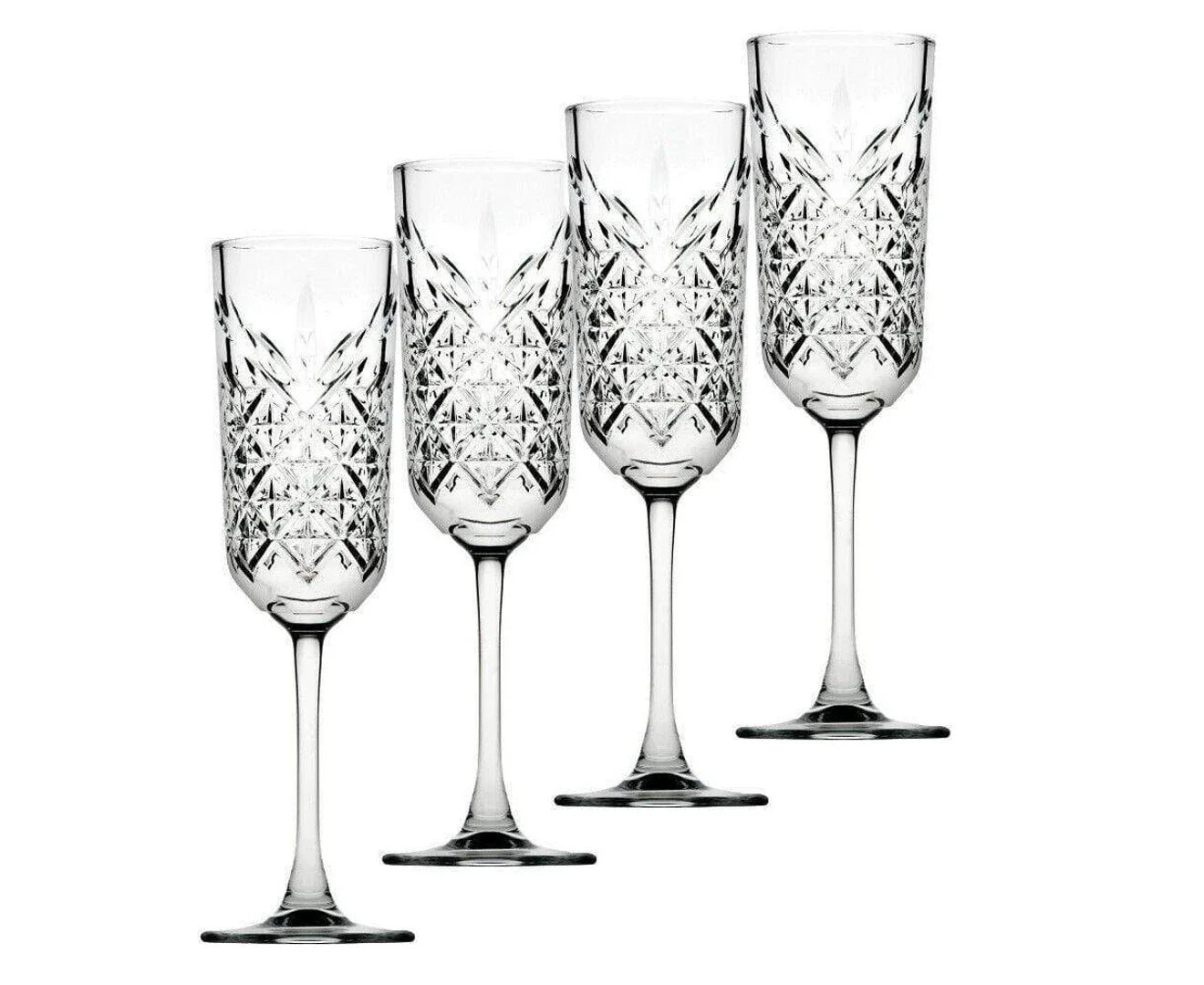 Pasabahce Timeless Champagne Flute Glasses - Set of 4 - 175ml