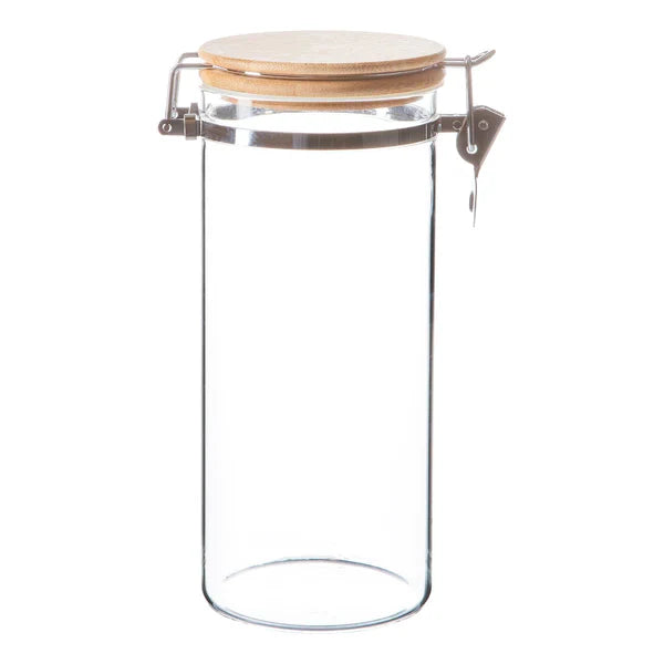 1.4L Glass Storage Jar With Wood Lid - Argon Tableware