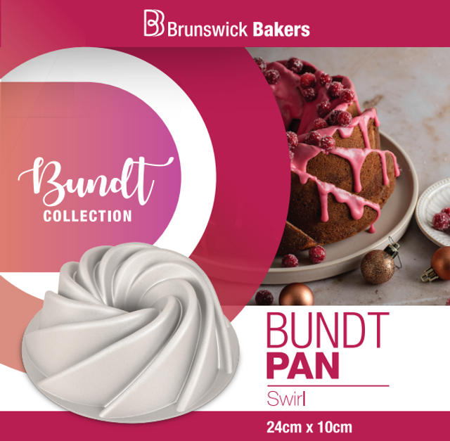 Brunswick Bakers Swirl Cast Bundt Pan - 24 x 10cm