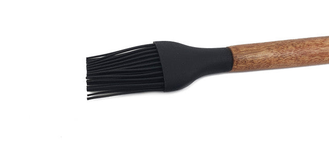 St. Clare Black Silicone Brush with Acacia Handle