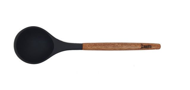 St. Clare Black Silicone Ladle with Acacia Handle - 31cm