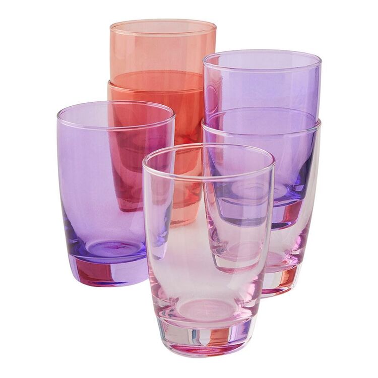 Ocean Tiara Pinks Coloured Hi Ball Glasses - Set of 6 - 465ml