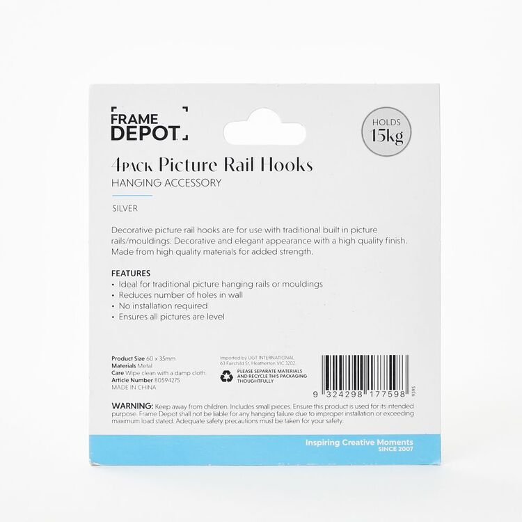 Frame Depot Picture Rail Hook - 4 Pack