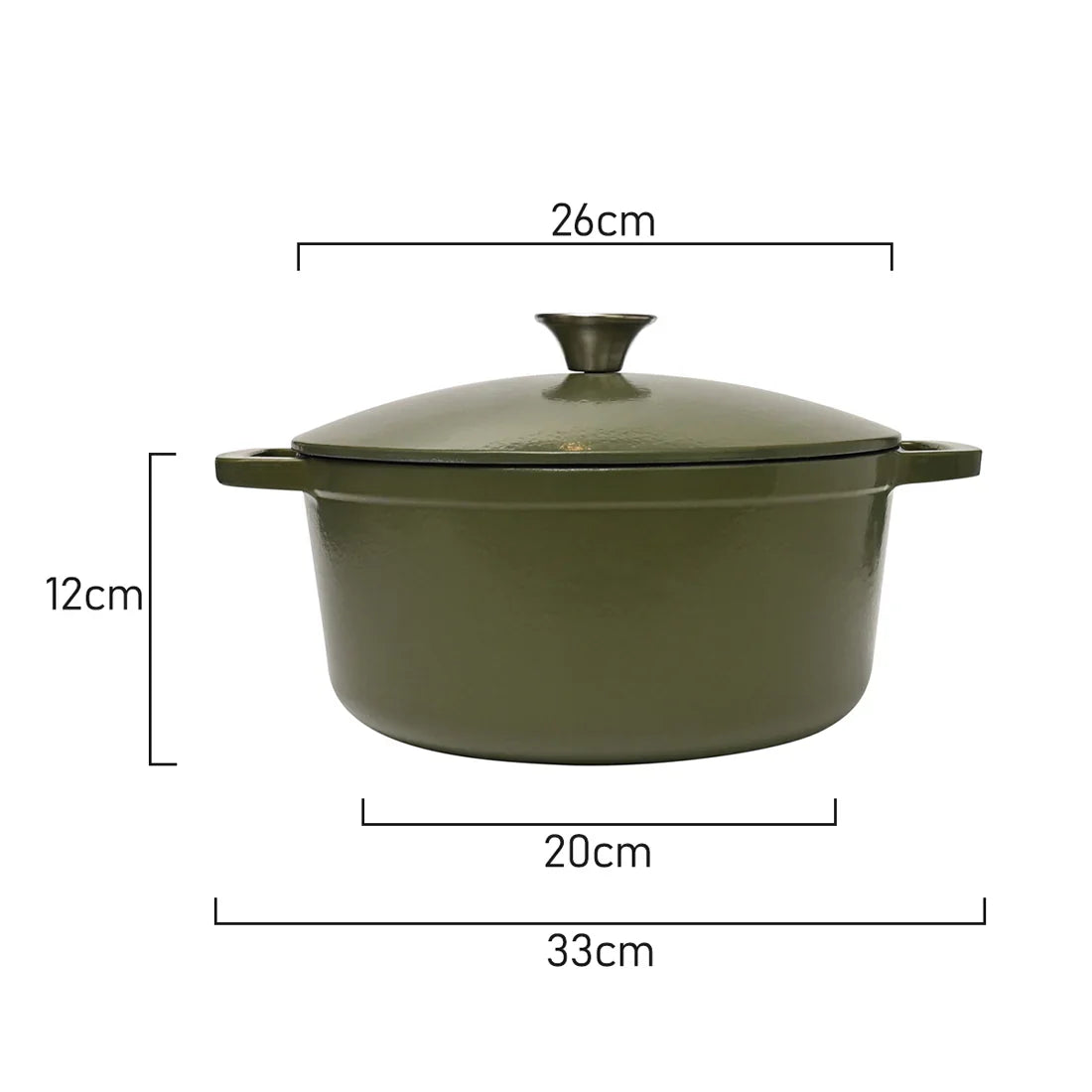 Classica Cast Iron Dutch Oven - 26cm - Olive Green