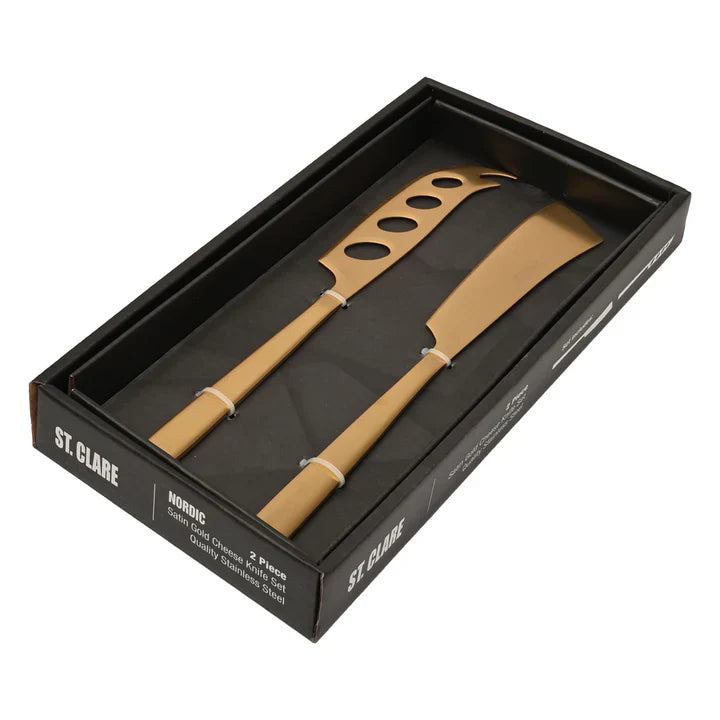 St. Clare Nordic 2pc Cheese Knife Set - Gold