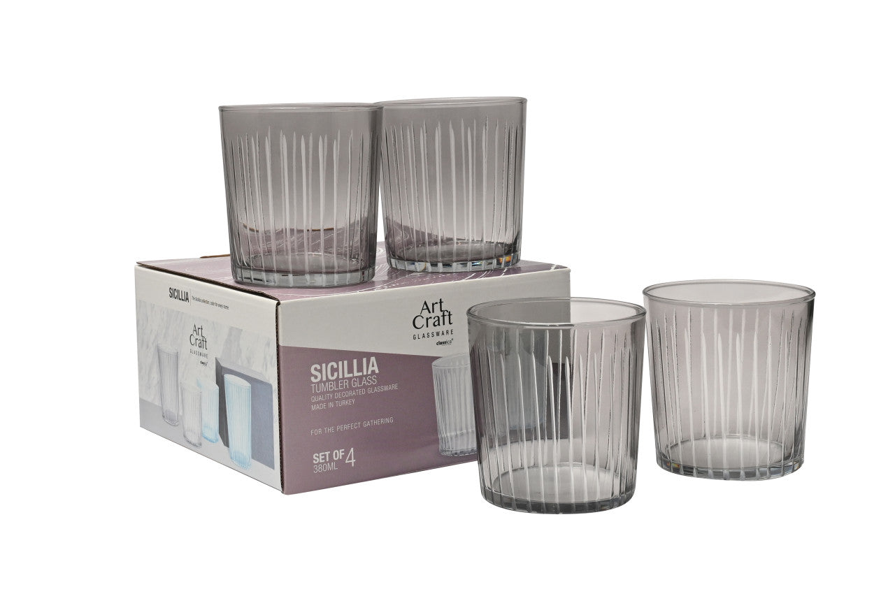 Classica Sicilla Smoke Tumbler Set of 4 - 380ml