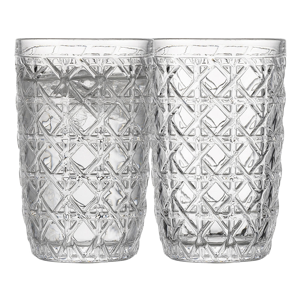 Ecology Rattan Set of 4 Hi-Ball Glasses - 360ml - Clear