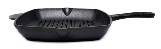 Classica Pre-Seasoned Square Cast Iron Grill Pan - 26cm