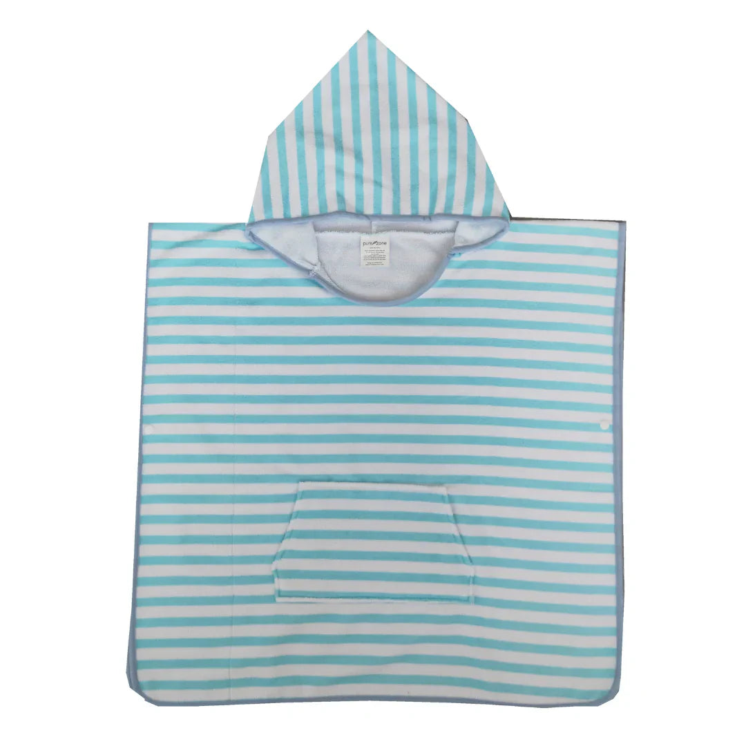 Pure Zone Kids Poncho - Aqua Stripe - 65x65cm