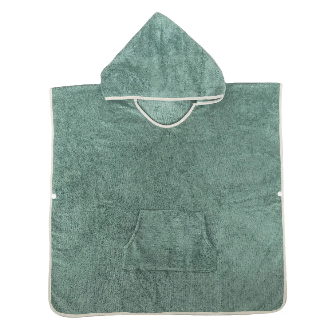 Pure Zone Kids Hooded Towel - Sage - 65x65cm