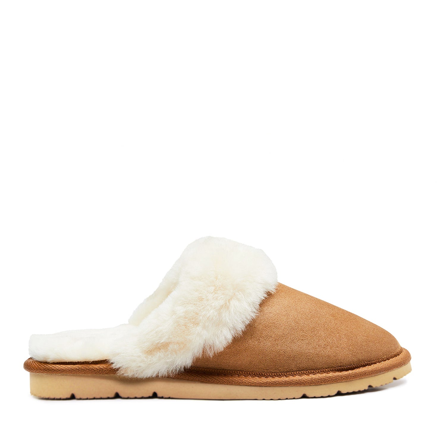 UGG Ladies Jumbo Sheepskin Scuffs Size 7 - Chestnut - Australian Made