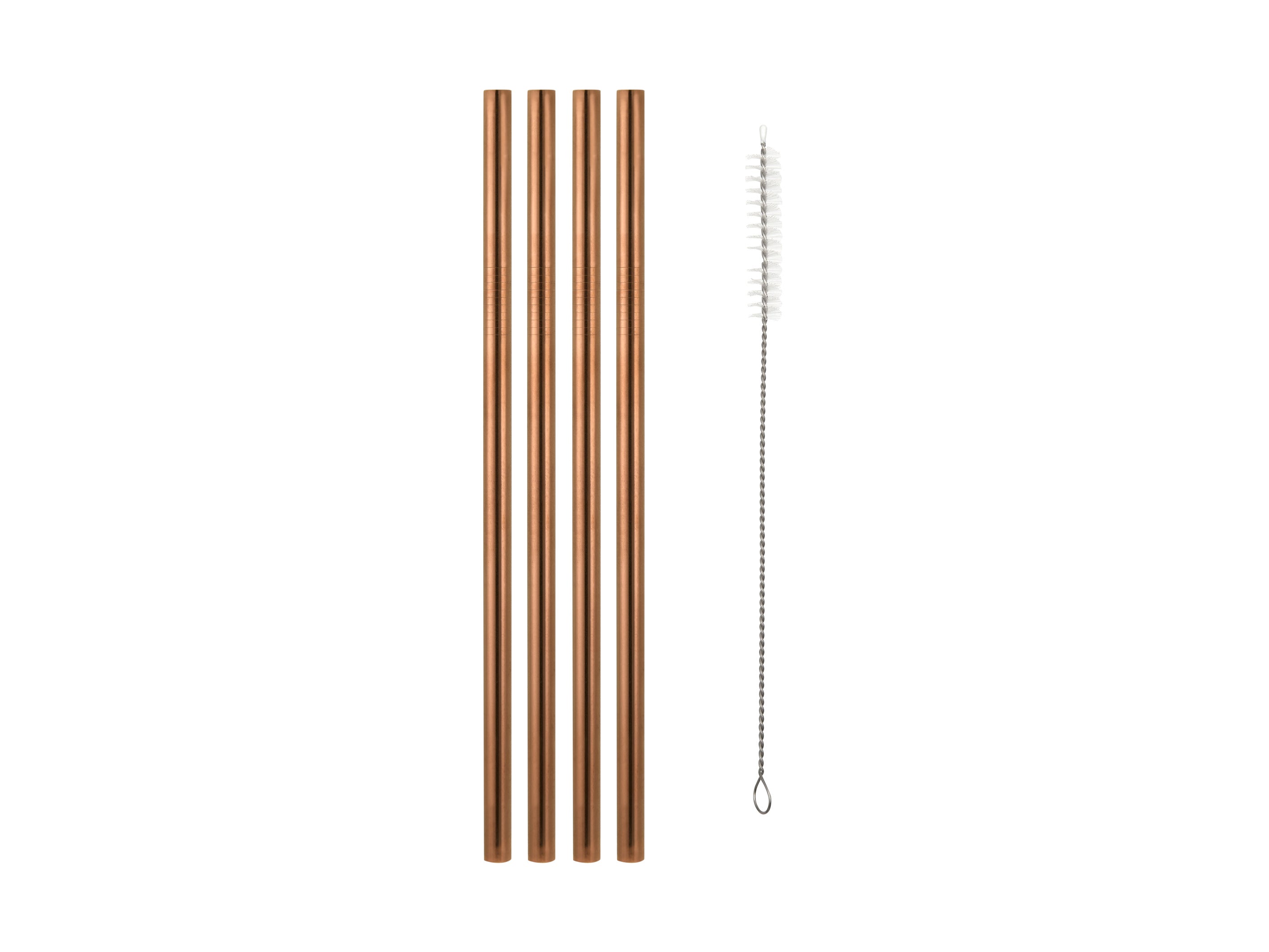 Maxwell & Williams Cocktail & Co. Reusable Set of 4 Straws With Brush - Red