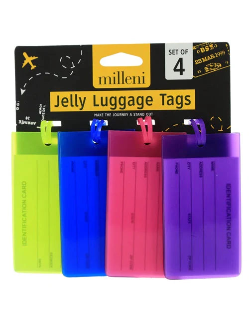 Milleni Travel Jelly Luggage Tags - Set of 4