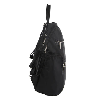 Pierre Cardin Nylon Anti - Theft Backpack Black - 29.5x17x37cm