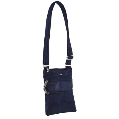 Pierre Cardin Anti - Theft Cross Body Bag Camouflage Colours- Navy