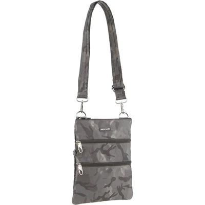 Pierre Cardin Anti - Theft Cross Body Bag Camouflage Colours- Grey