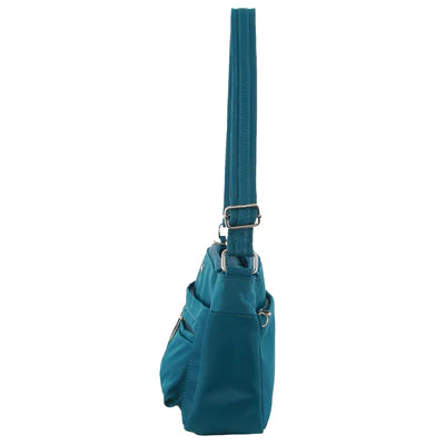 Pierre Cardin Nylon Anti - Theft Cross Body Bag Turquoise - 30x11x20cm