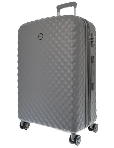 Pierre Cardin Hard Shell 4 Wheel Suitcase - Medium - Grey - 70cm