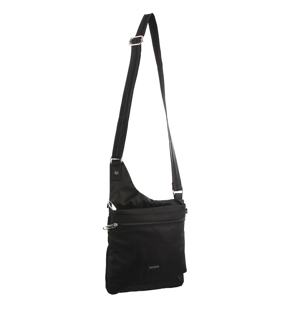 Pierre Cardin Nylon Anti - Theft Cross Body Bag Black - 26x6x25cm