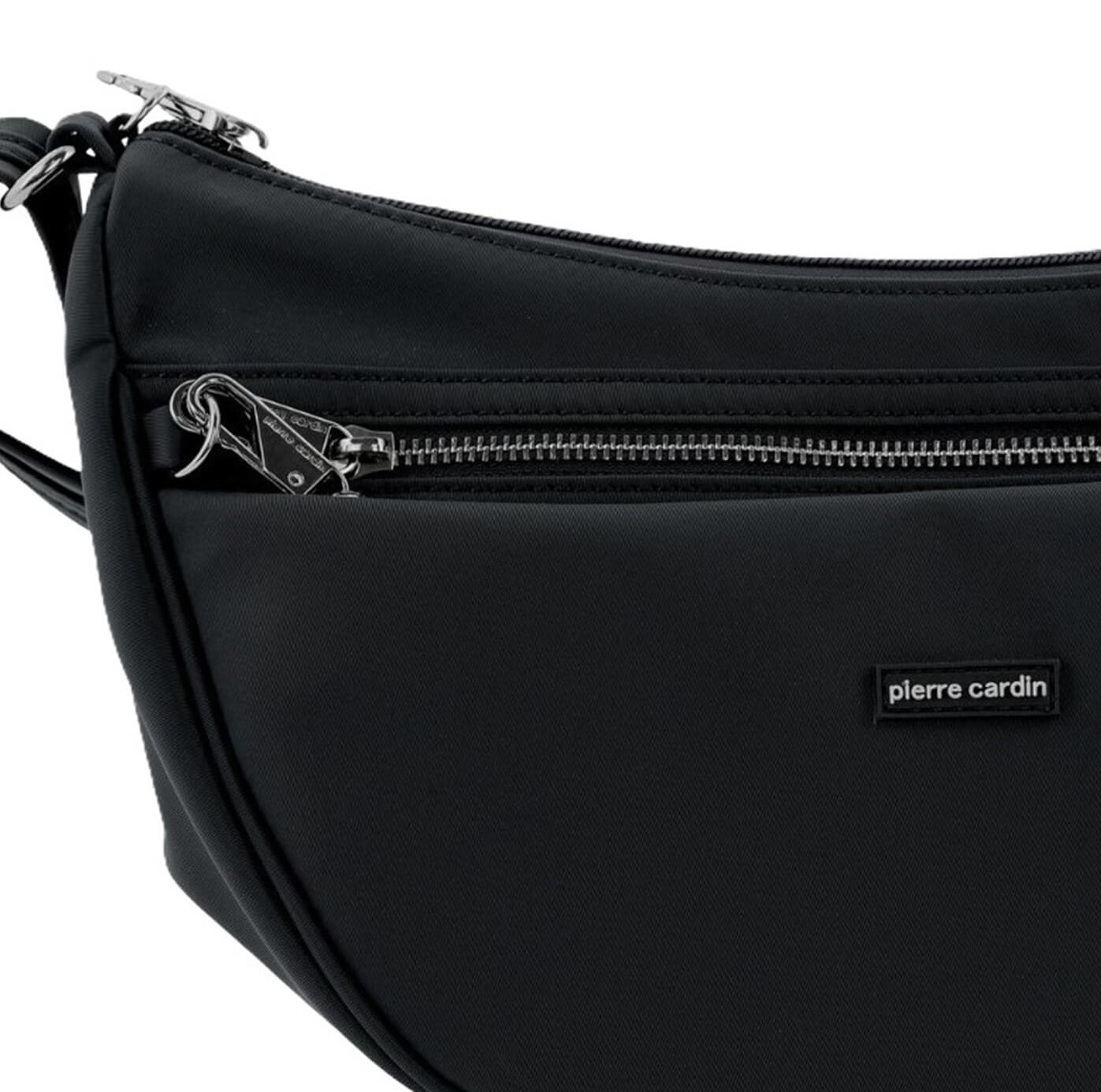 Pierre Cardin Nylon Anti-Theft RFID Cross Body Bag - Black