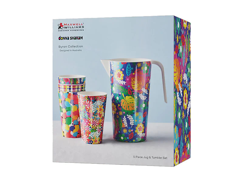 Maxwell & Williams Donna Sharam Byron Melamine 5pc Jug & Tumbler Set - Gift Boxed