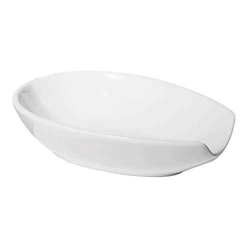 Oggi Spooner Ceramic Spoon Rest - White - 13.5x9cm