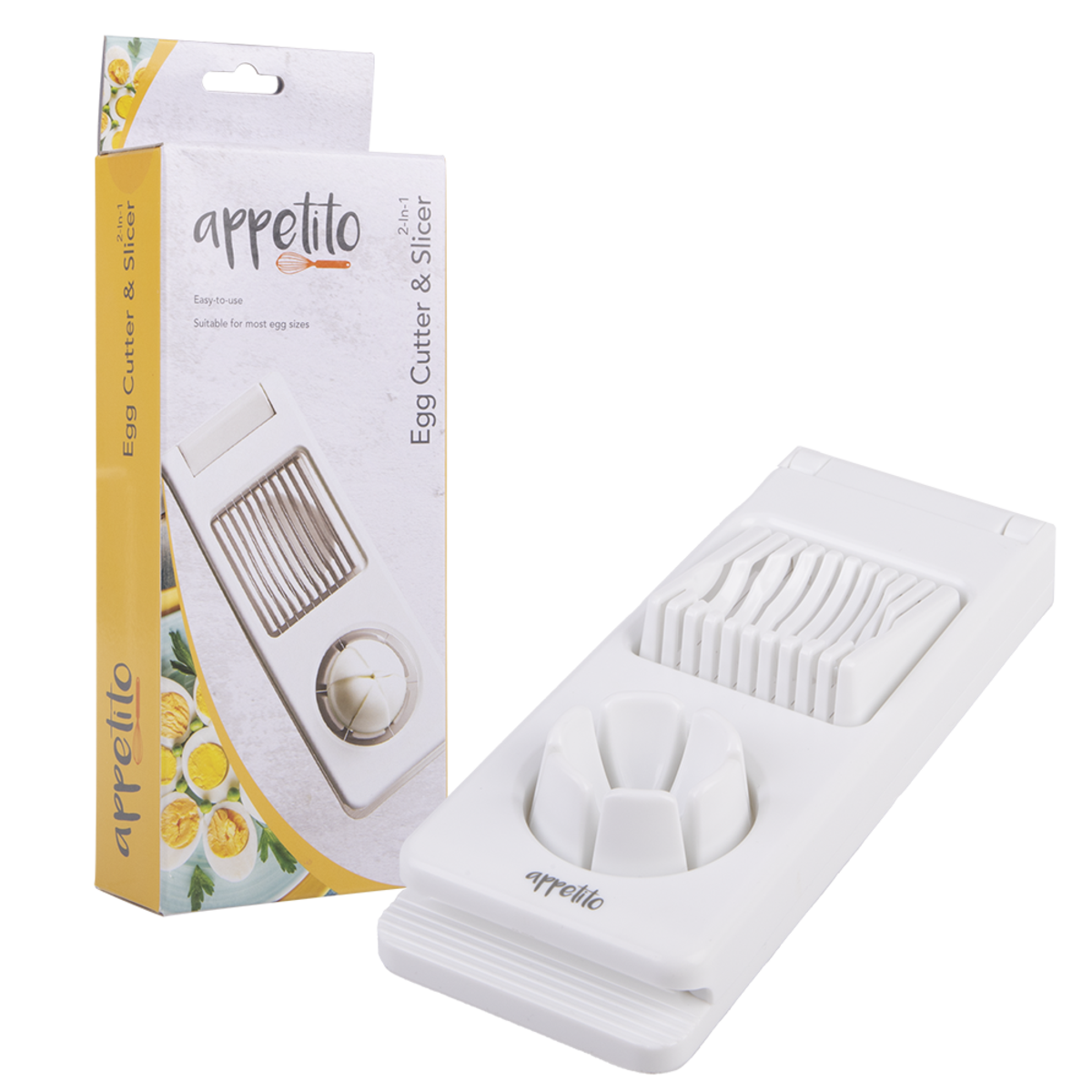 Appetito 2-In-1 Egg Cutter & Slicer - White