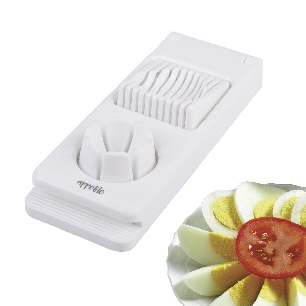 Appetito 2-In-1 Egg Cutter & Slicer - White