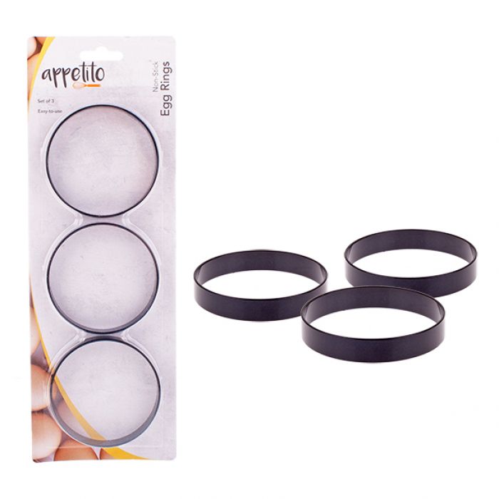 Appetito Non Stick Egg Rings - Set of 3