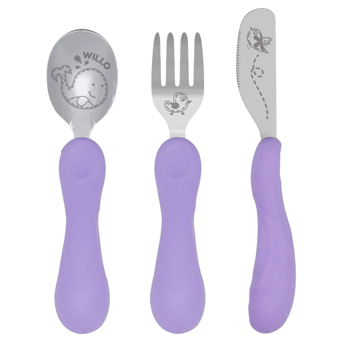 Marcus & Marcus Easy Grip 3pc Cutlery Set - Lilac