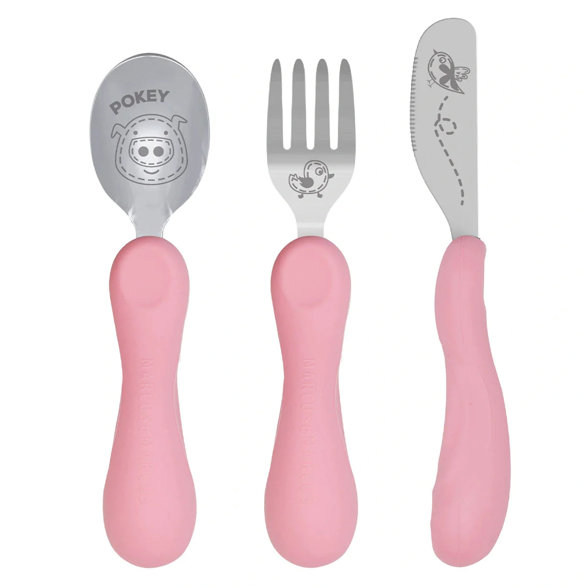 Marcus & Marcus Easy Grip 3pc Cutlery Set - Pink