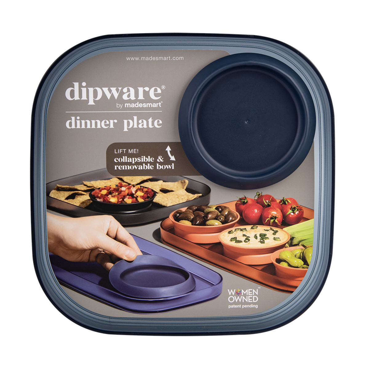 Madesmart® Dipware® Dinner Plate With Bowl - 24x24cm - Midnight Blue