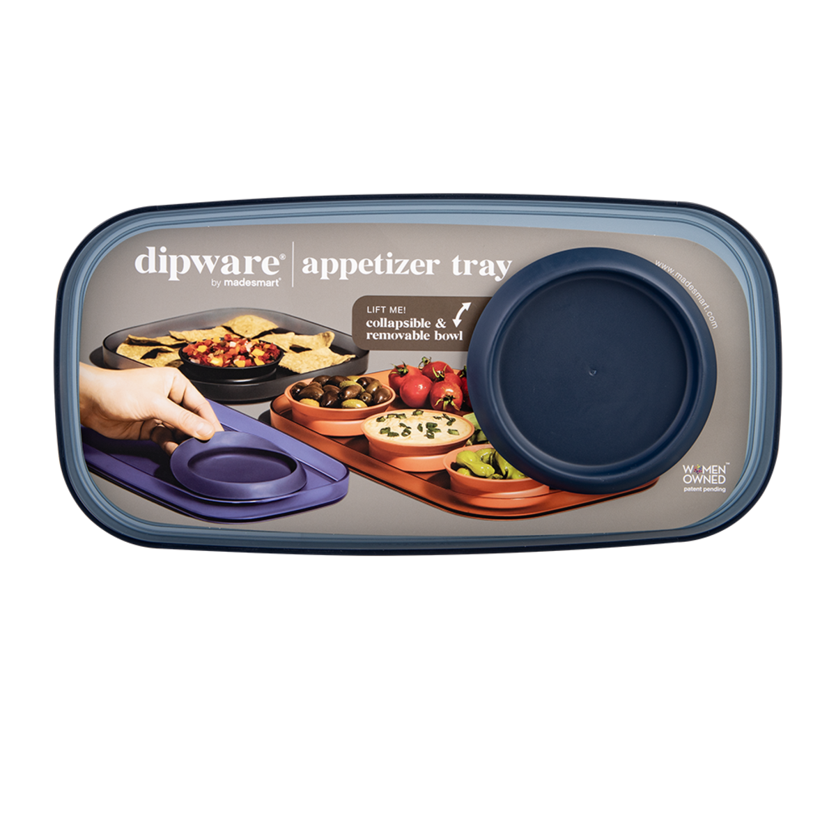 Madesmart® Dipware® Appetiser Tray With Bowl - 36x18cm - Midnight Blue