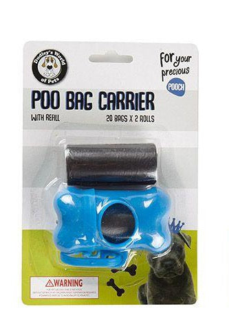 Poo Bag Carrier & 40 Poo Bags Refill