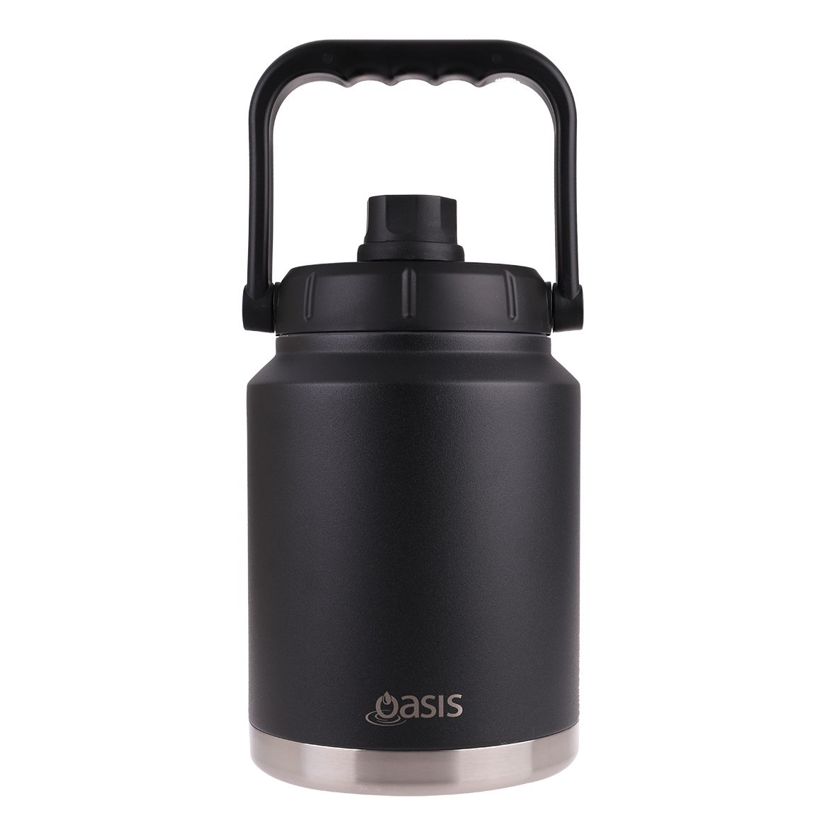 Oasis Stainless Steel Double Wall Insulated Jug With Carry Handle 2.1L - Black