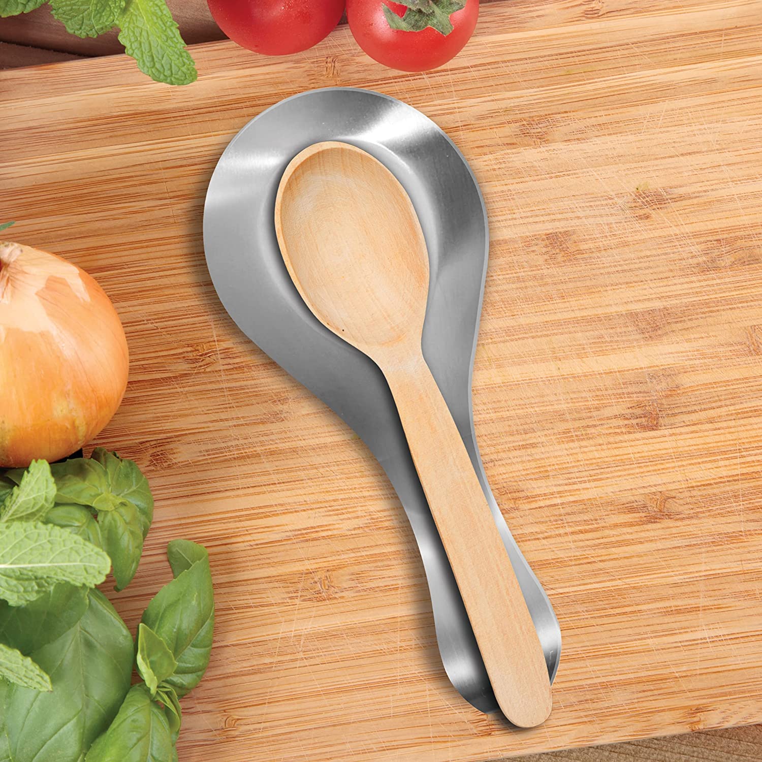 Oggi Stainless Steel Spoon Rest - 22x9.5cm