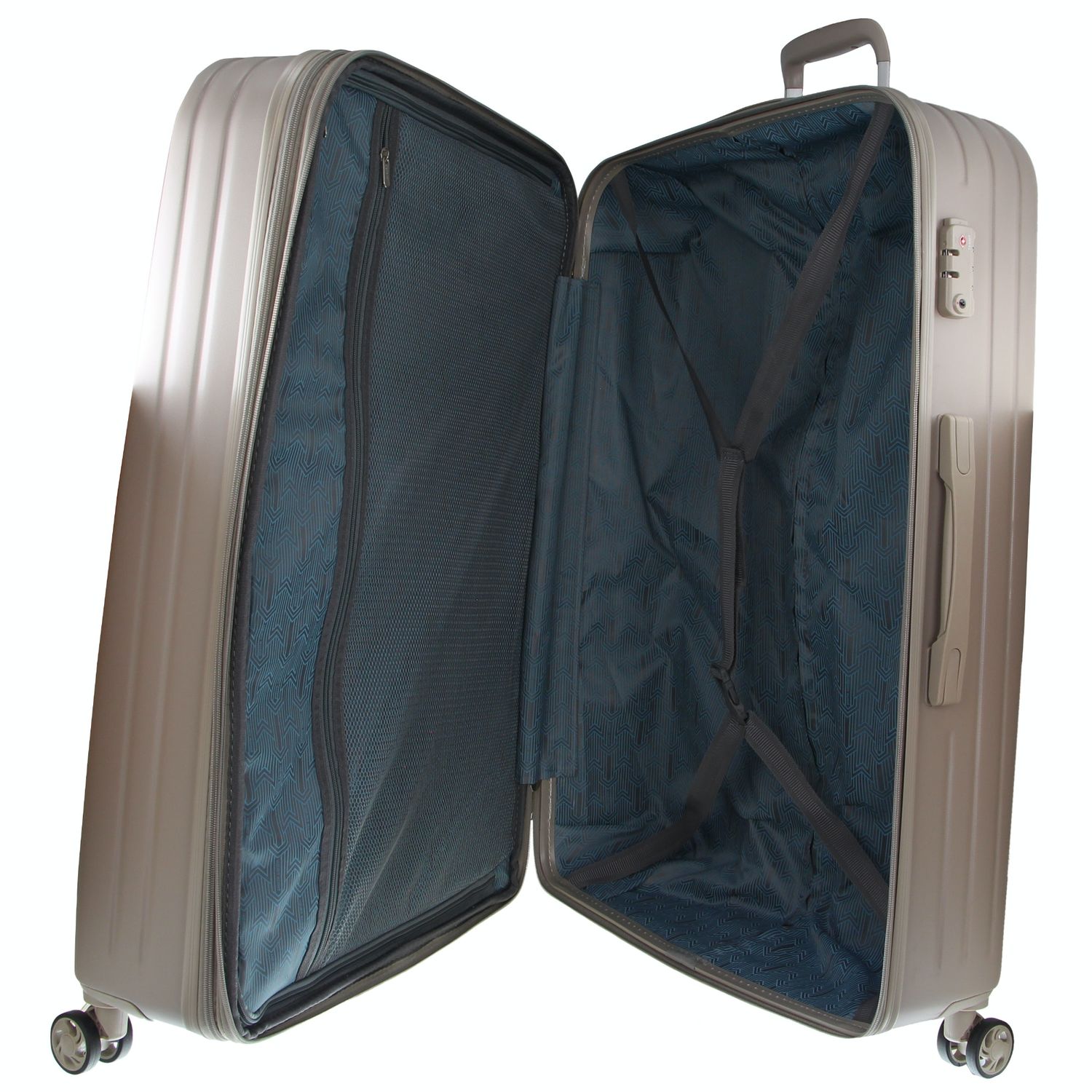 Pierre Cardin Hard Shell 4 Wheel Suitcase - Cabin - Latte - Expandable