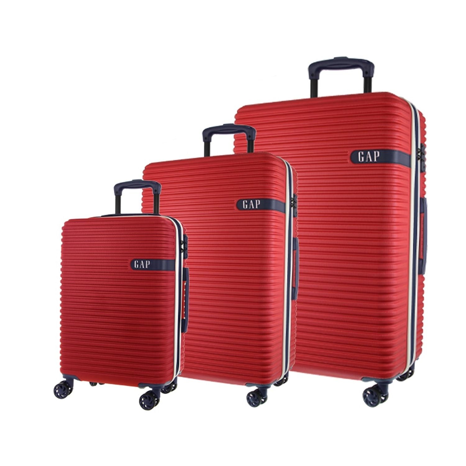 GAP 4 Wheel Hardcase Suitcases Set of 3 - Red