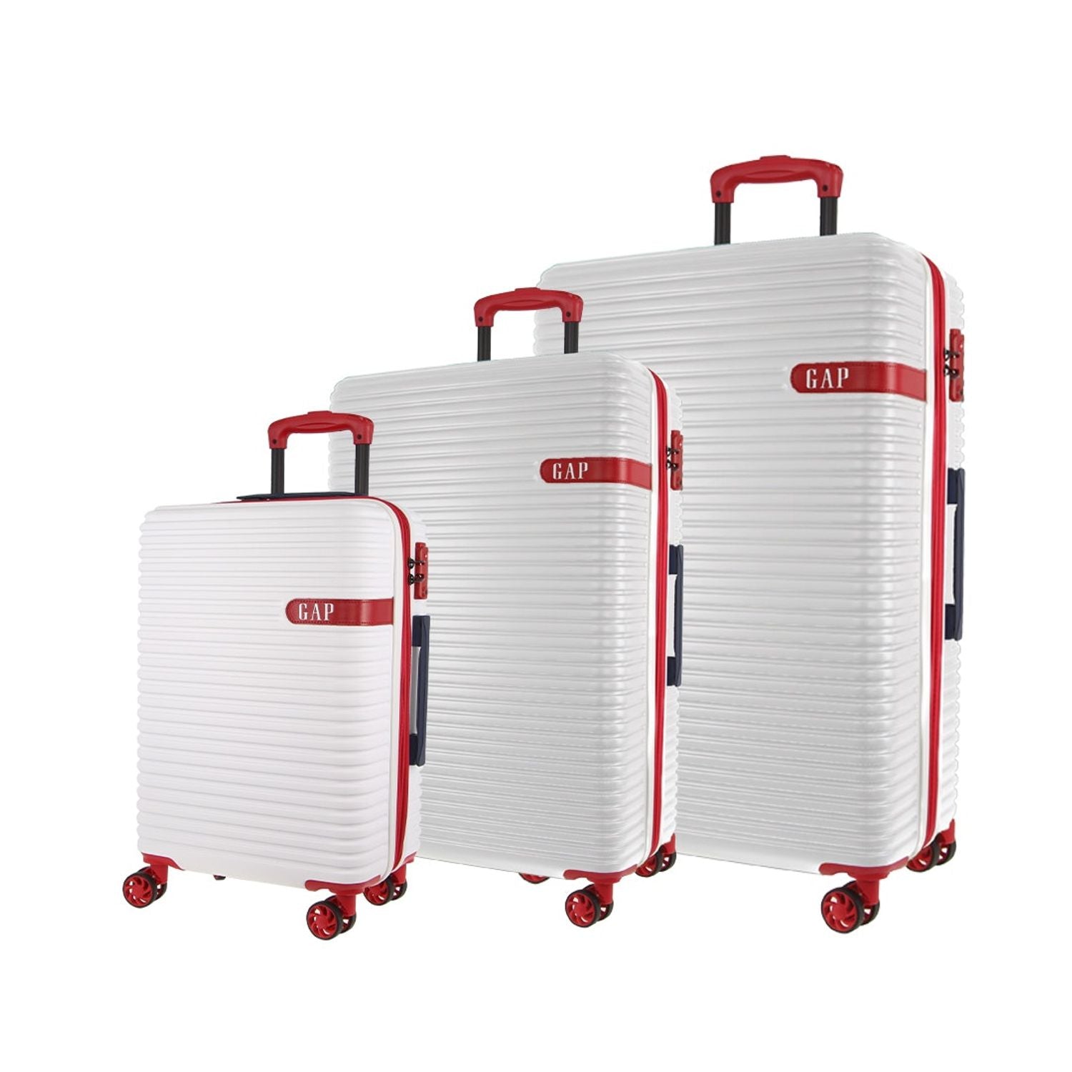 GAP 4 Wheel Hardcase Suitcases Set of 3 - White